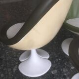 3 foot Tulip faux leather chairs.