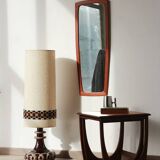 Floor lamp - Ceramic base with large lampshade - 1970s