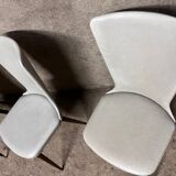 Set of 6 Baumann Essor model chairs in white imitation leather