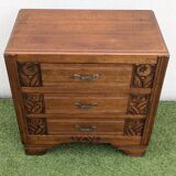 Small Art Deco chest of drawers, vintage 1930