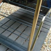 Vintage coffee table double glass top and gilded metal structure