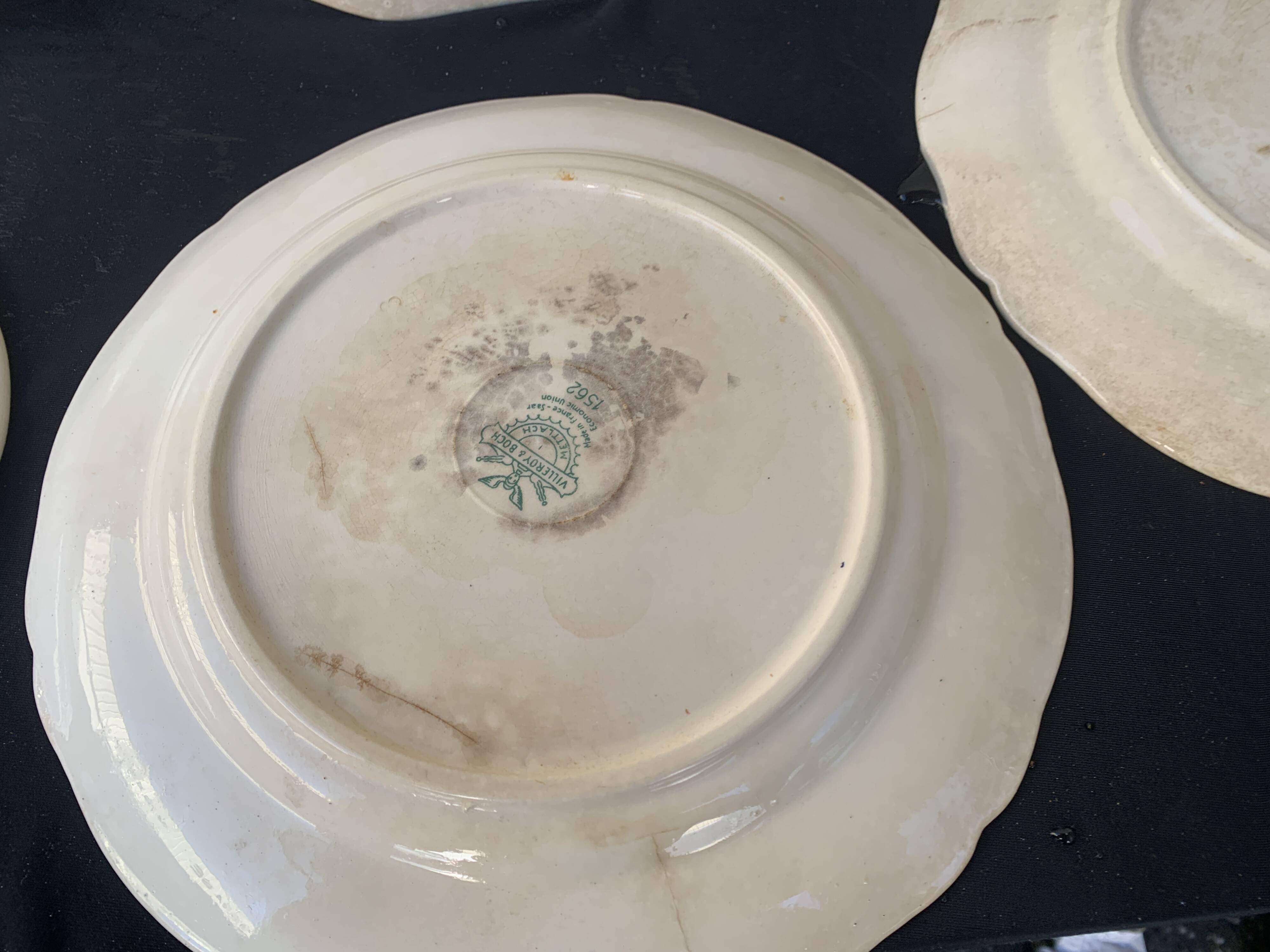 6 Villeroy and Boch Mettlach earthenware soup plates