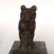 Vintage French Art Deco Panther Book Ends - Marble and Metal Bookends