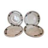 Set of 6 ceramic plates signed courbet e. charbonnier salins les bains