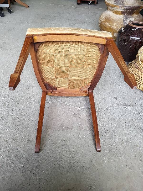 Series of 4 directory chairs in marquetry and cherry wood