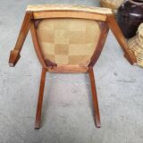 Series of 4 directory chairs in marquetry and cherry wood
