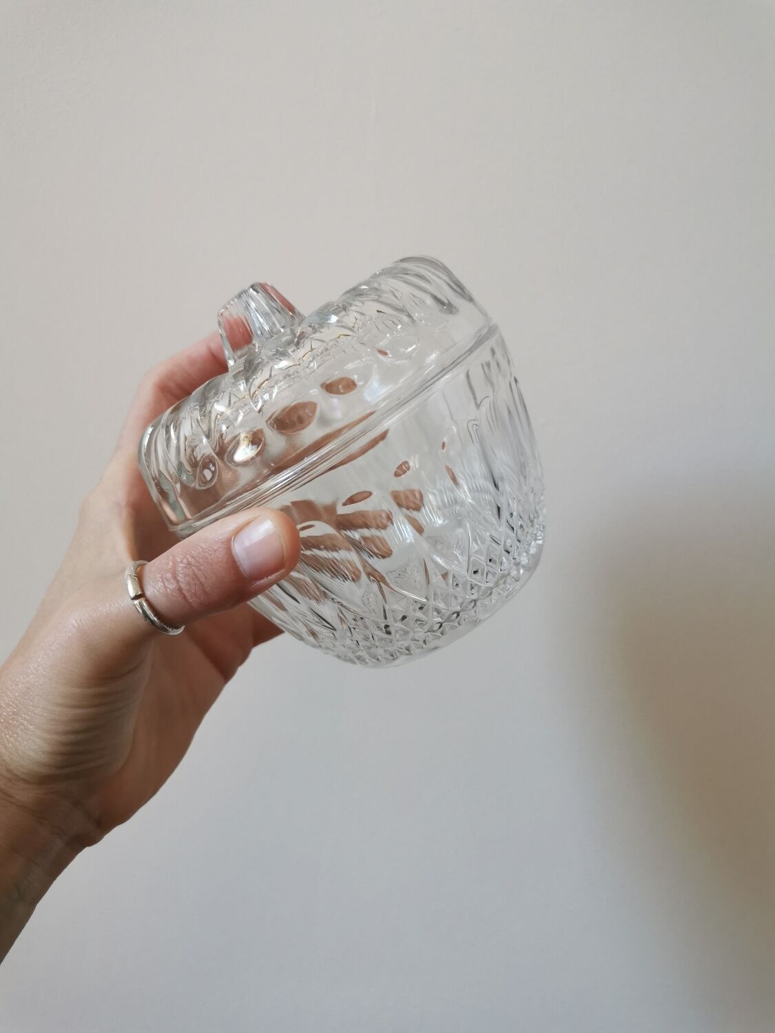 Vintage glass candy box from Reims