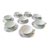 Set de 8 tasses à café  vintage en porcelaine opaque Saint Amand