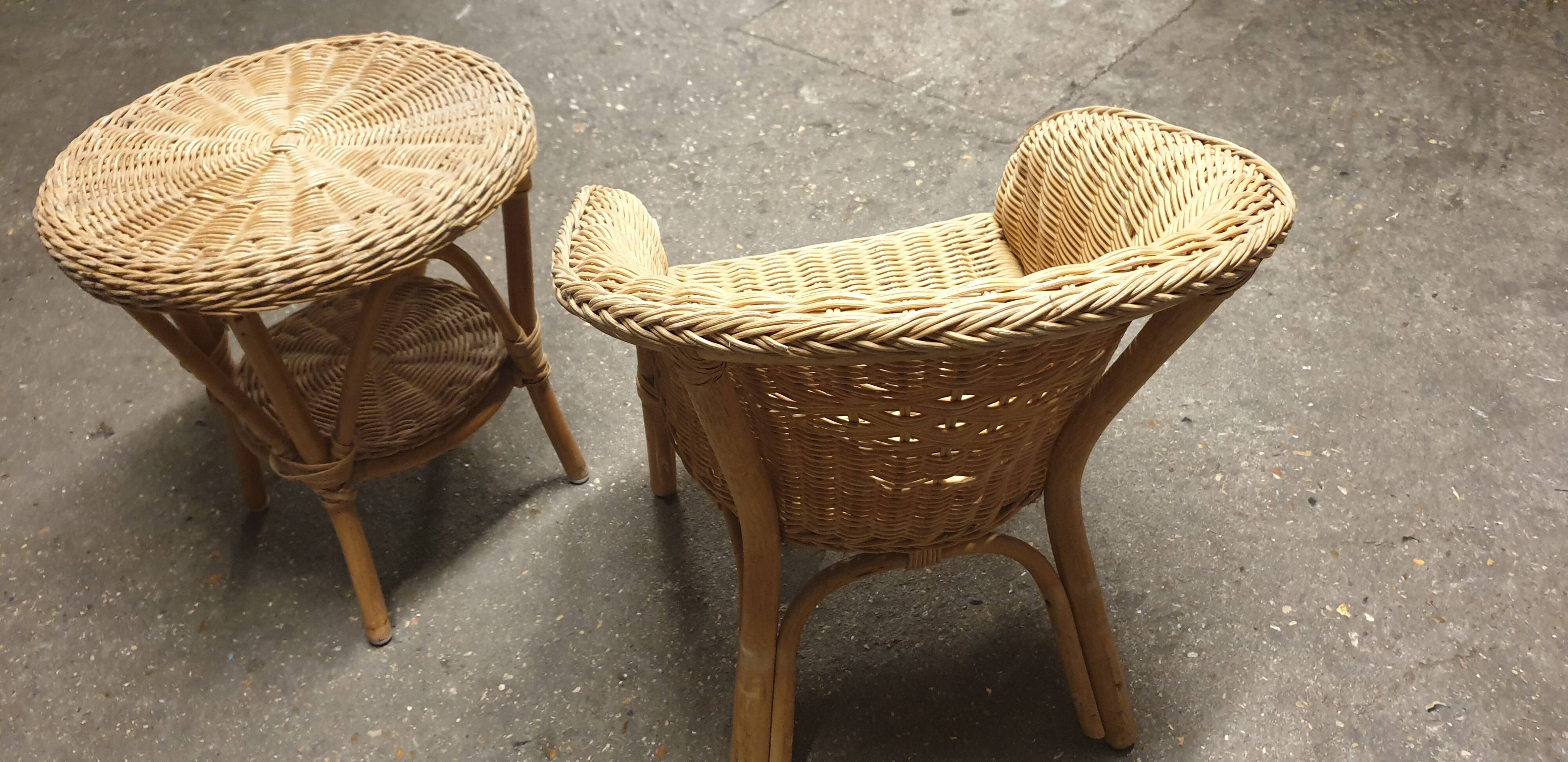 Children's rattan lounge