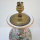 Chinese porcelain lamp foot with polychrome decoration of vintage flowers