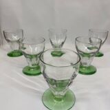 Series of 6 uraline digestive glasses