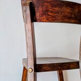 High chair in varnished wood 50s