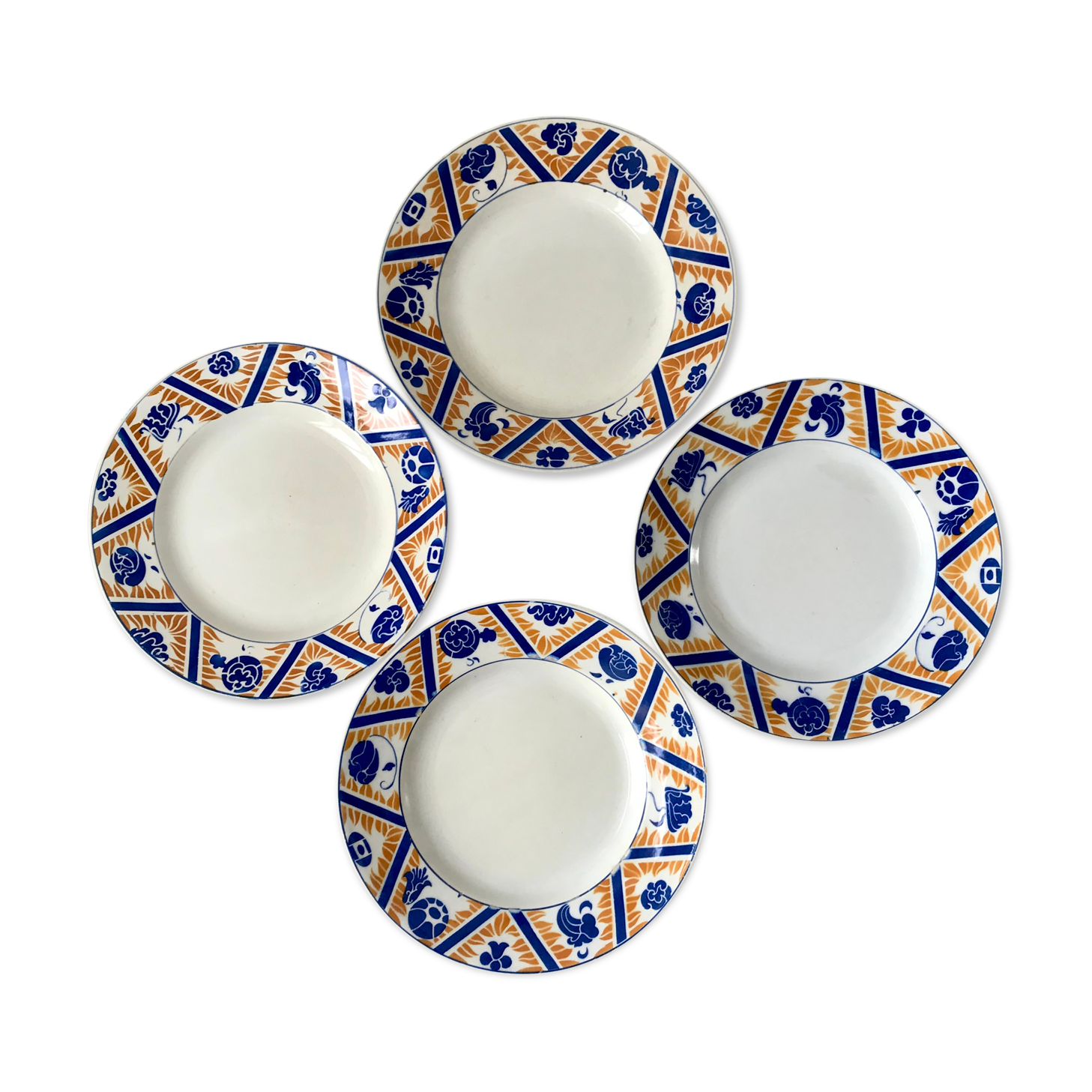 Set of 4 flat plates Moulin des Loups and Orchies model Canada