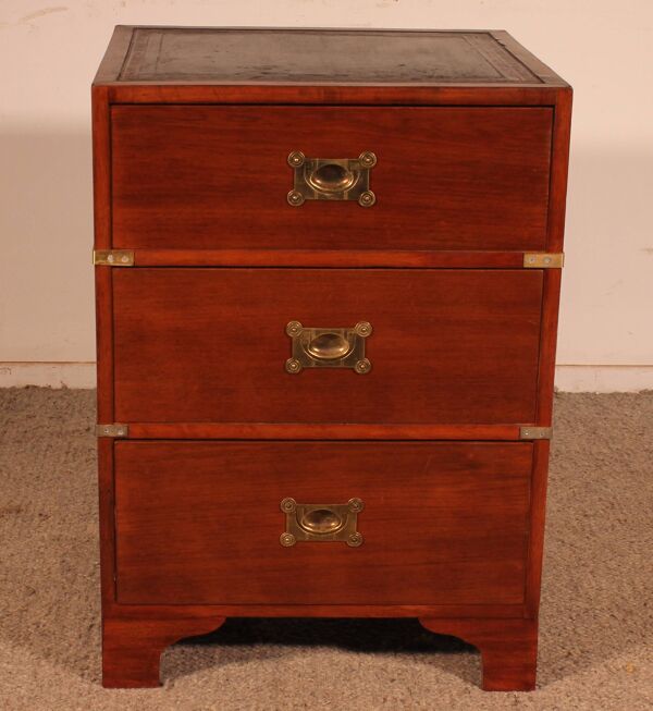 petite commode de marine ou militaire en acajou - 19° siècle