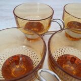 Amber glass italian espresso cups