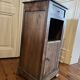 Old wooden bedside table