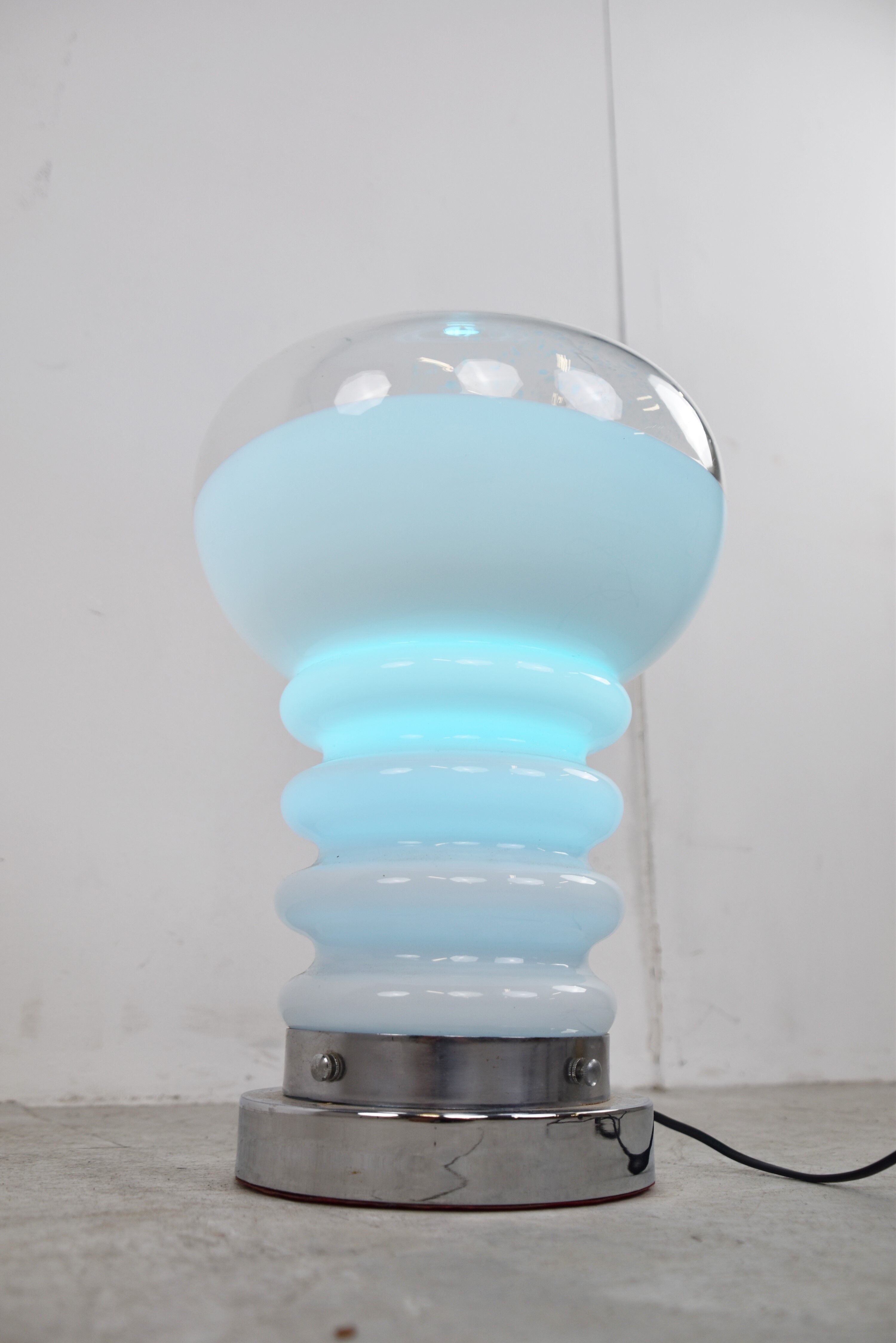 Vintage murano glass table lamp by Carlo Nason, 1970s