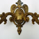 Old bronze wall lamp with 2 candles, years 50/60