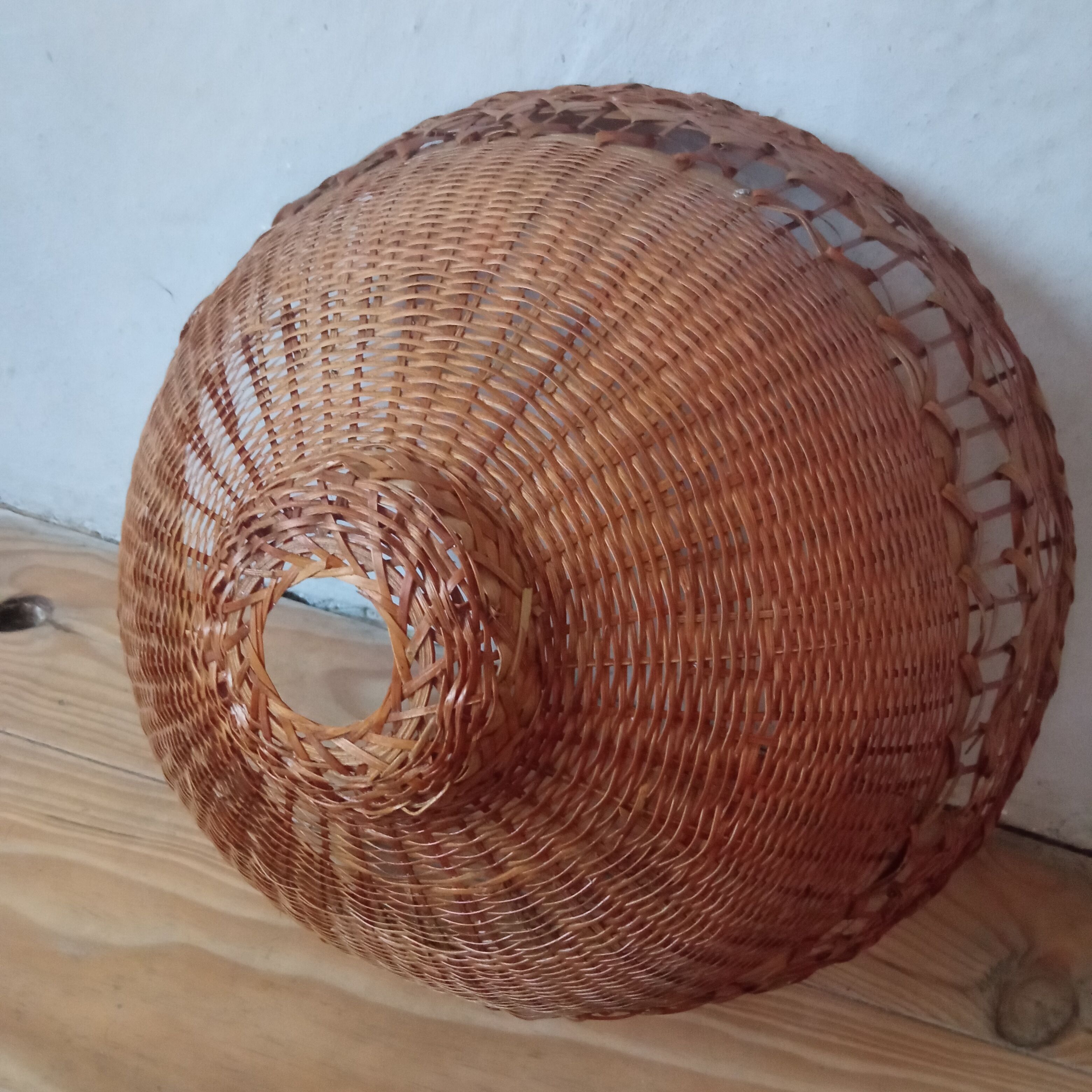 Rattan wicker vintage hanging lamp