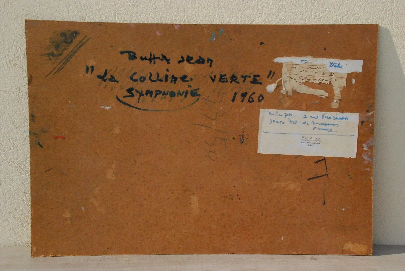 Tableau paysage de l'Isère abstrait 1960 Jean Buffa