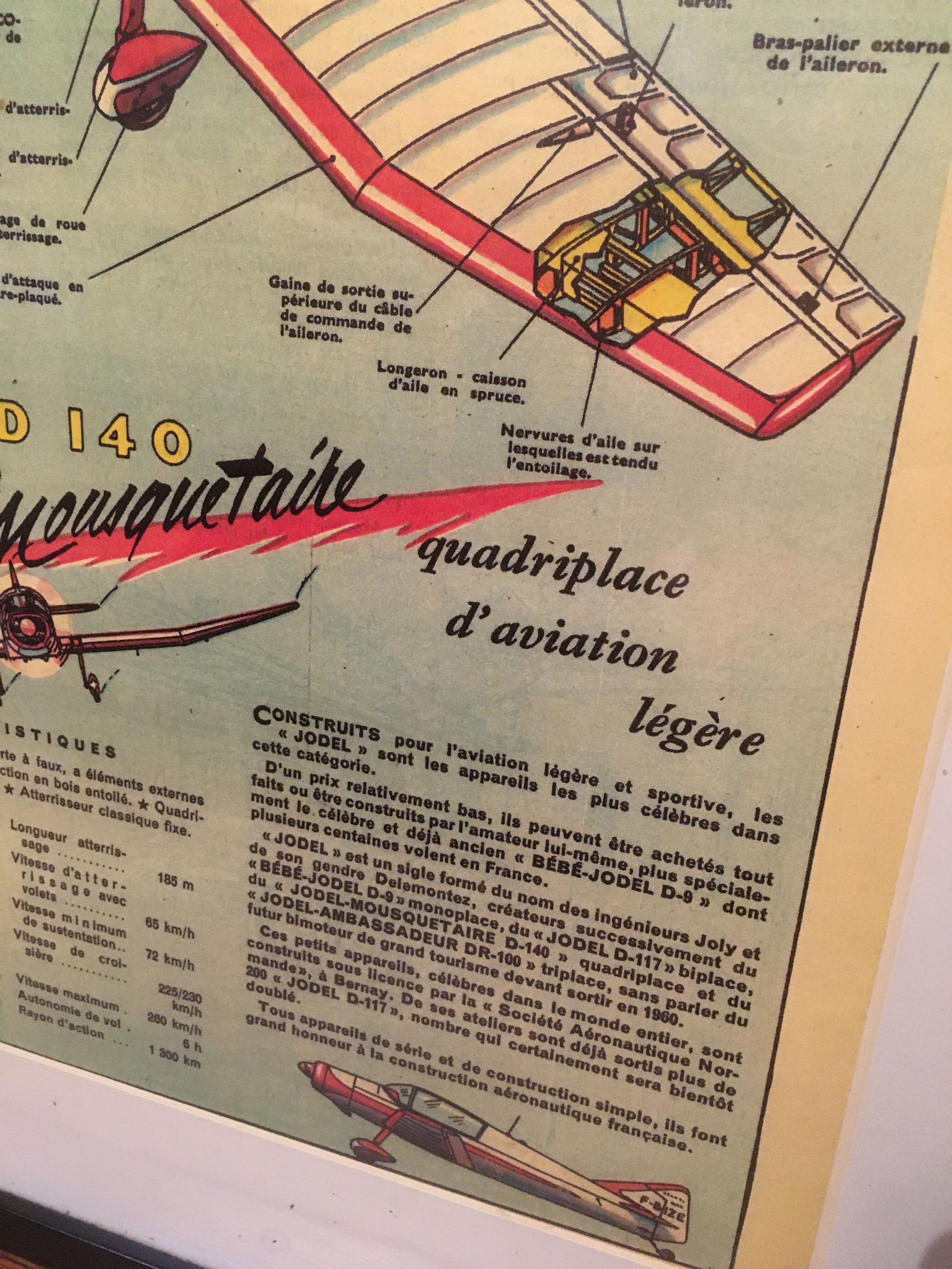 Aircraft Jodel D140 framed