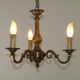 Art Nouveau bronze chandelier with 3 lights, France
