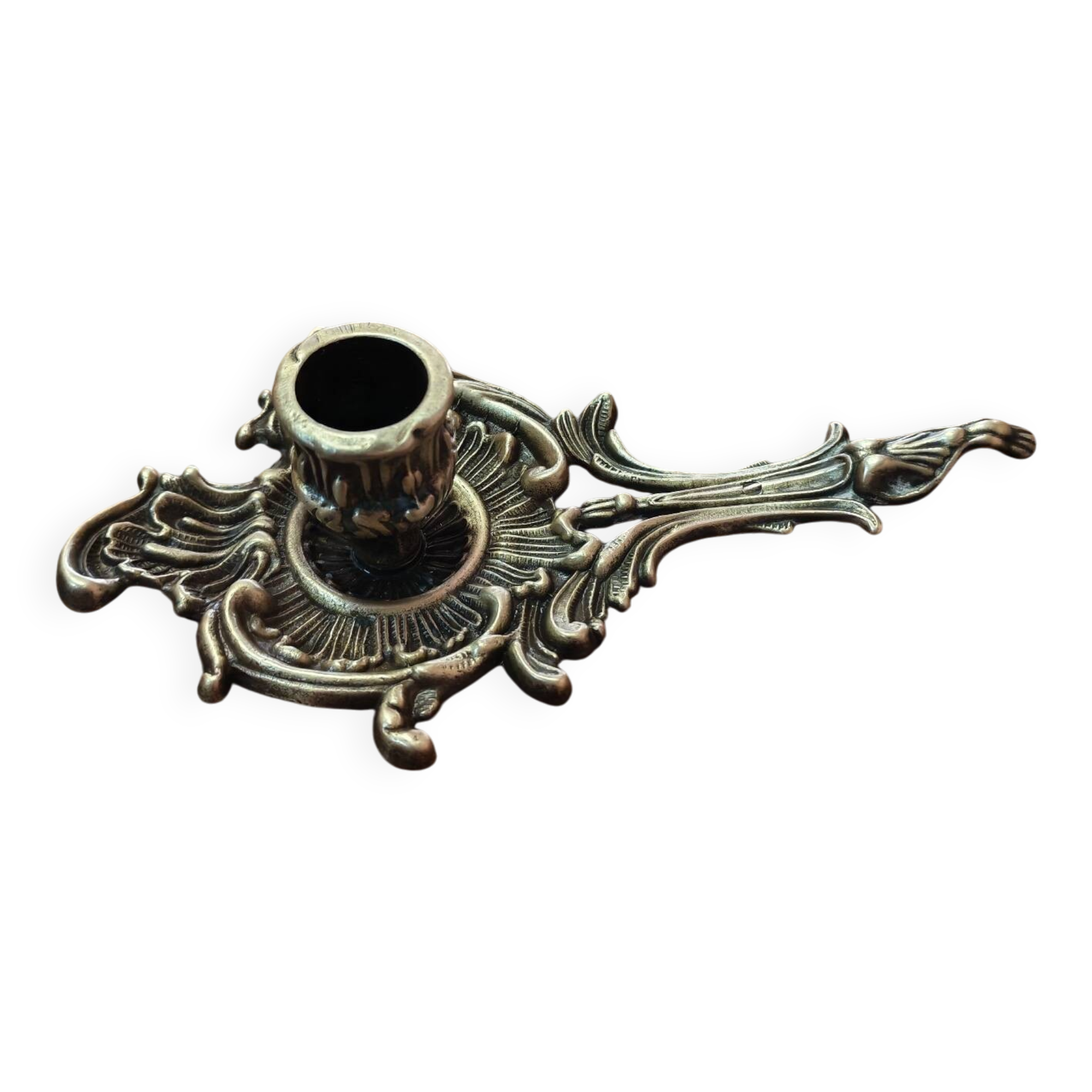Bougeoir  ancien en bronze doré