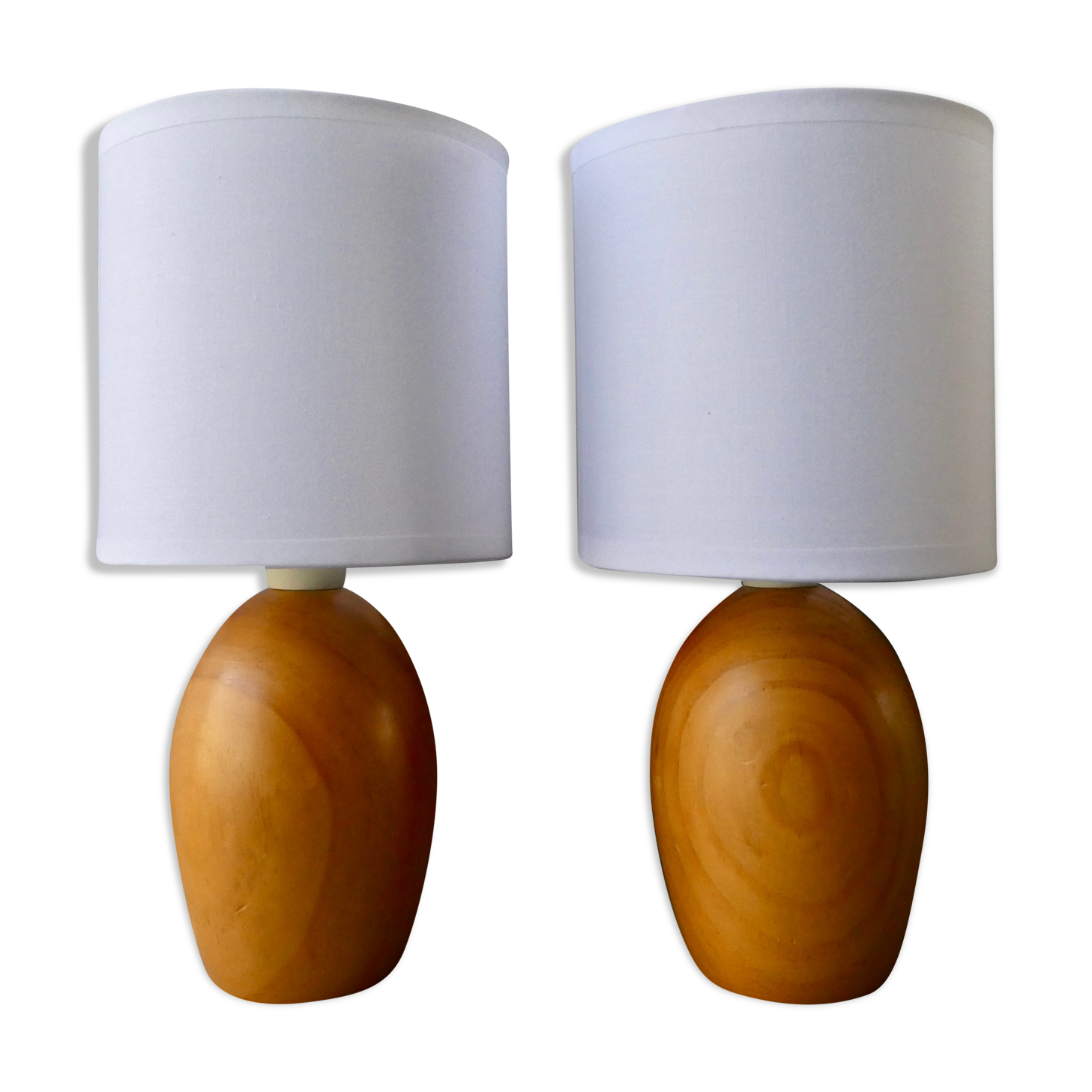 Pair of pine lamps, 80s
