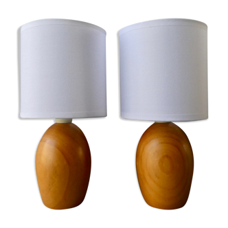 Pair of pine lamps, 80s