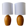 Pair of pine lamps, 80s