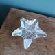 Star candle holder in glass or bubbled crystal, Biot style