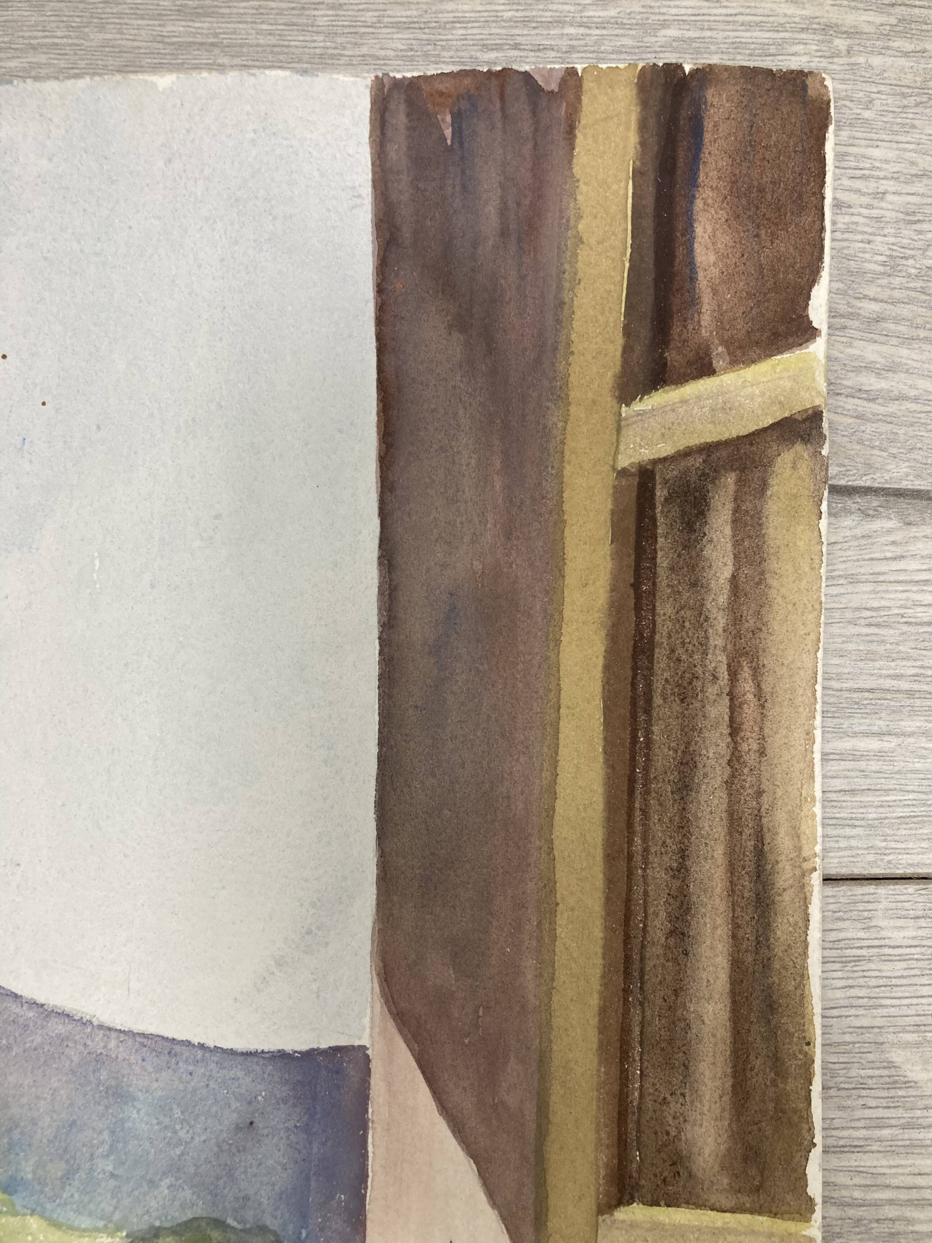 Watercolor mountain landscape