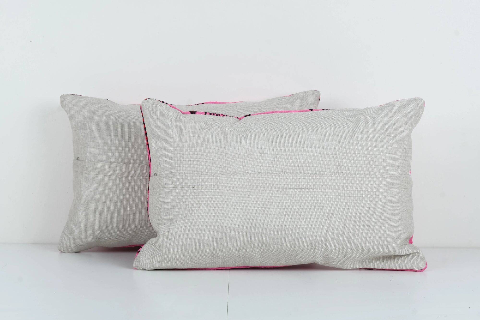Set of 2 vintage kilim cushion covers 41x61 cm