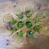 Service d'orangeade vintage en verre vert