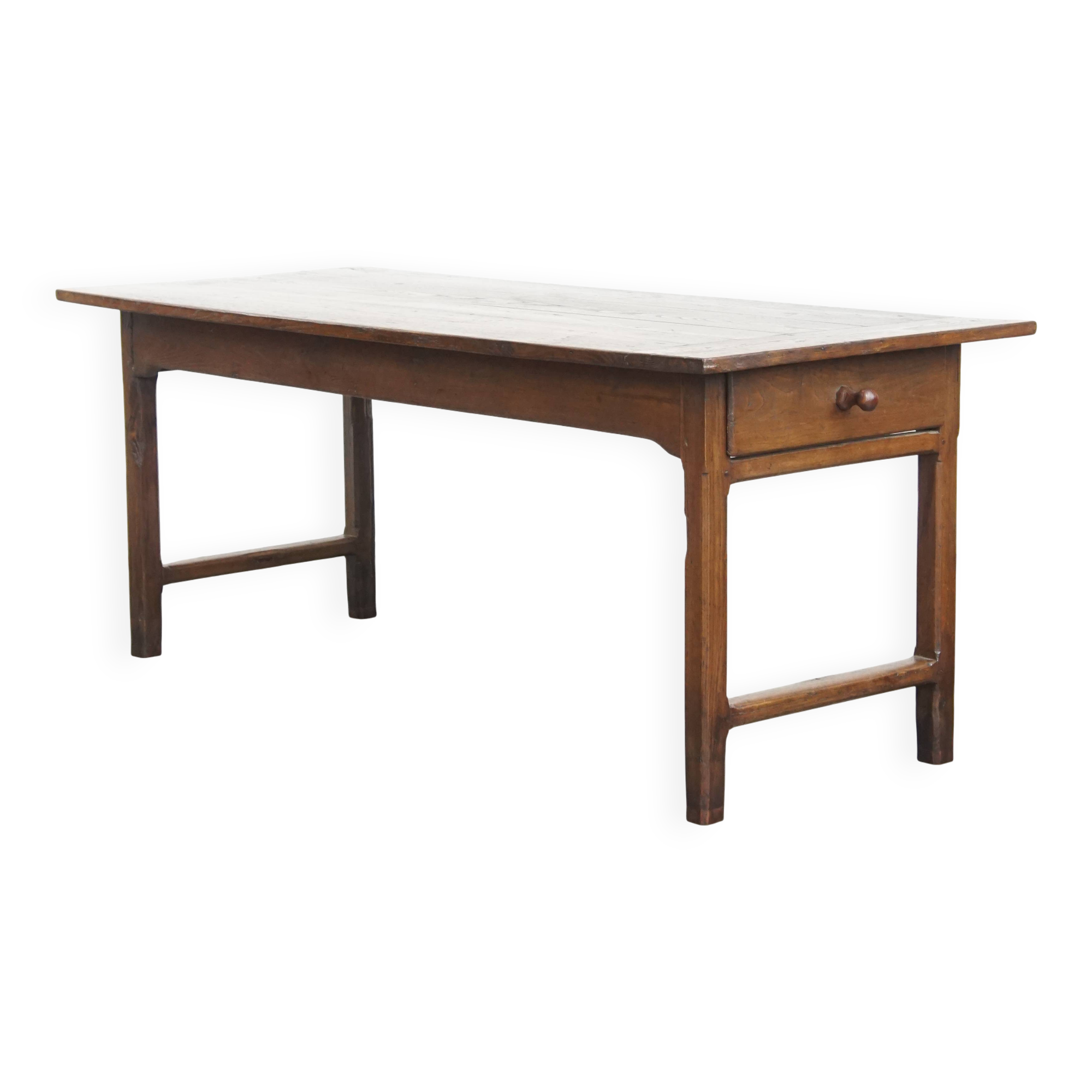 Antique French Country Chestnut Dining Table, Early 19th Century