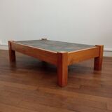 Vintage coffee table in elm and slate