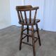 Chaise de bar en bois sculpté vintage : tabouret haut de ferme des années 1970