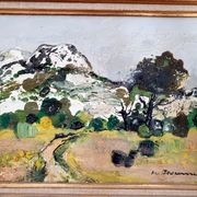 Huile sur toile - Campagne Provençal - Michel Jouenne