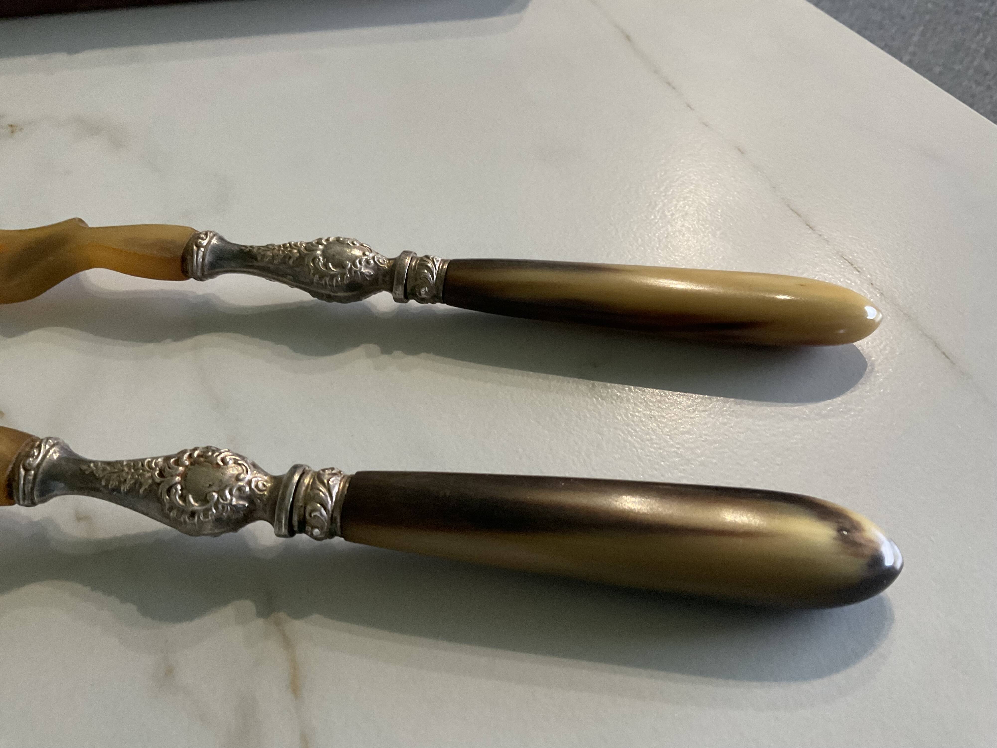 Box of 2 salad servers antique