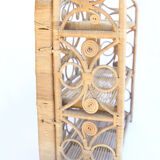 3-storey foldable vintage rattan shelf