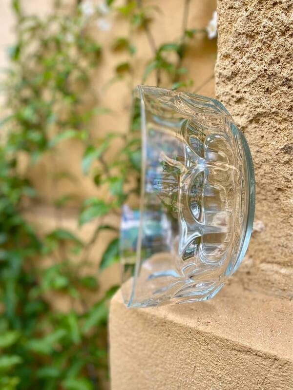 Vintage transparent salad bowl
