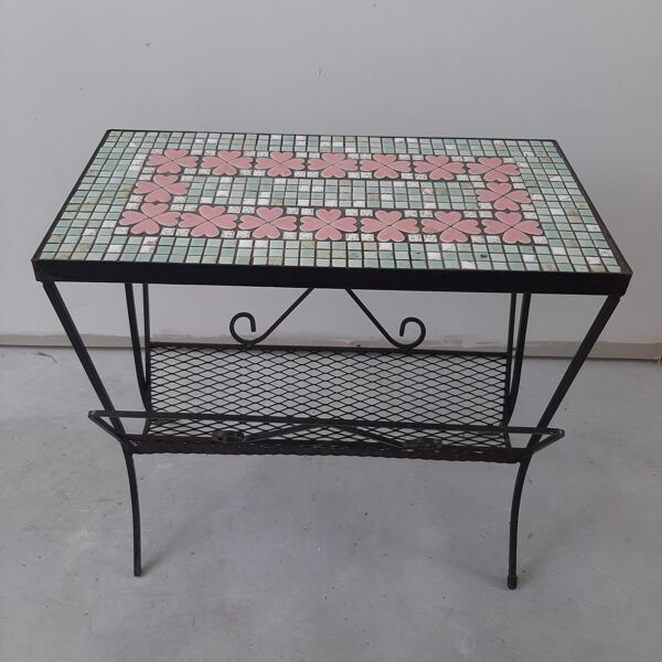 Table porte revue vintage mosaique