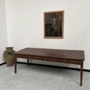 Grande table écritoire des années 40 en chêne massif