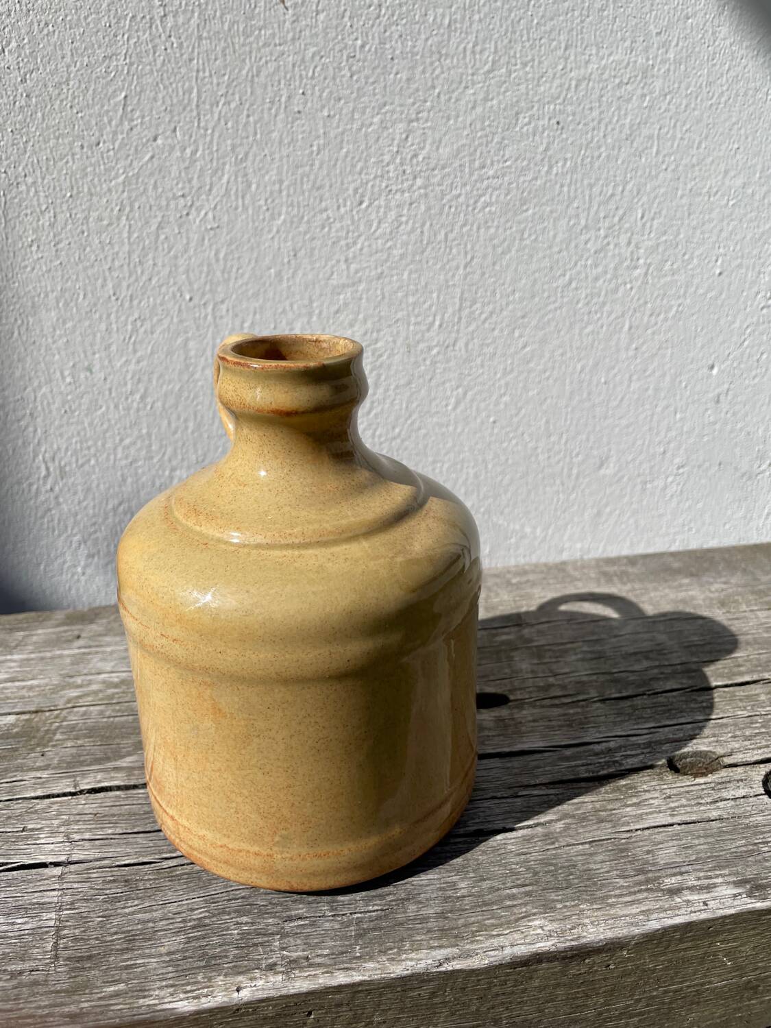 Antique glazed terracotta jug vase