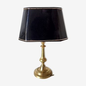 Brass lamp with lampshade
