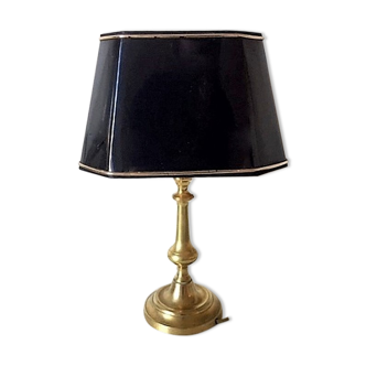 Brass lamp with lampshade