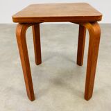 Scandinavian curved wood stool 50s