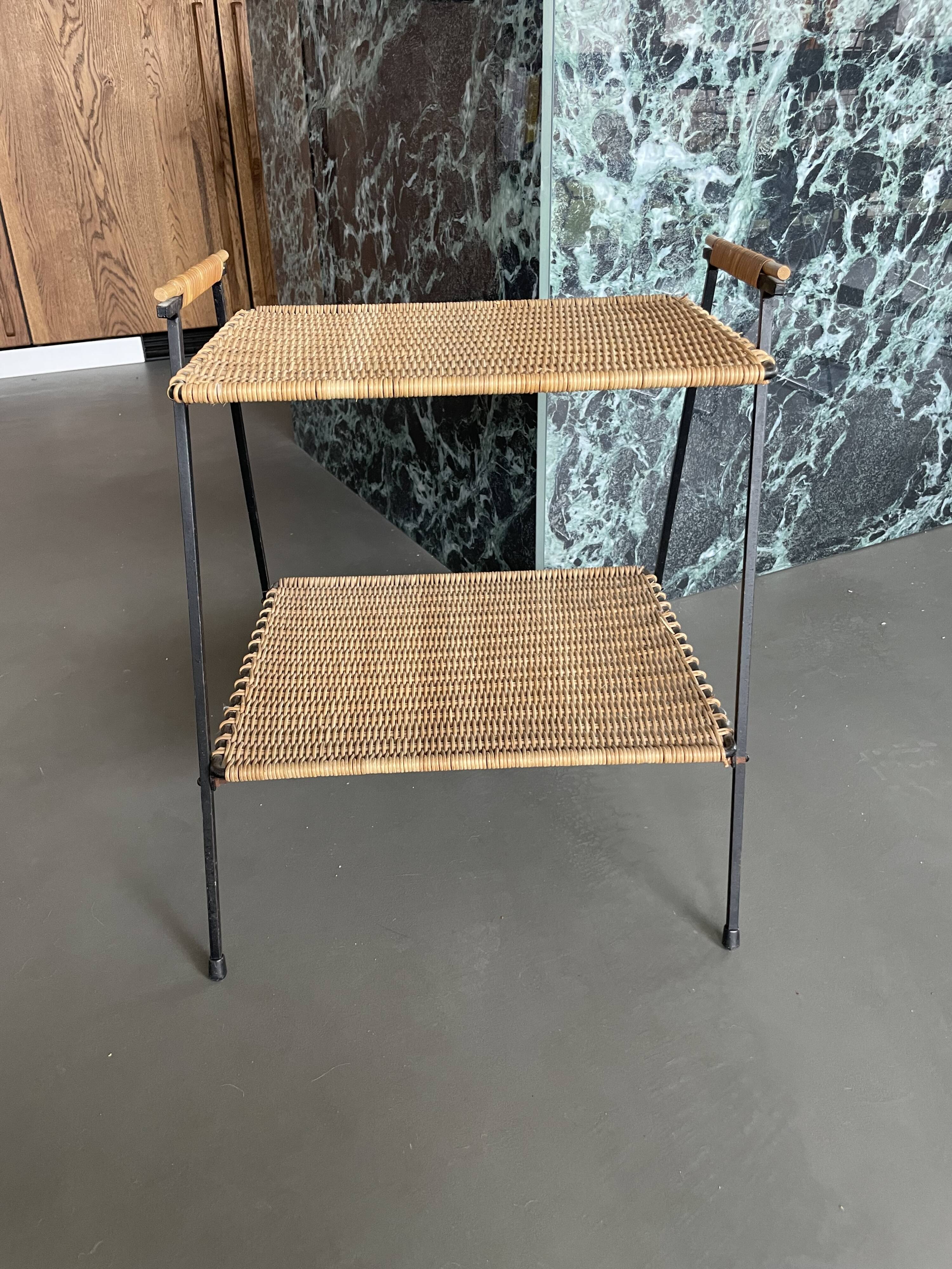 Raoul Guys metal wicker serving trolley