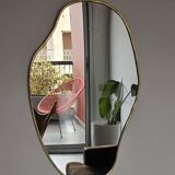 Moroccan Handmade Brass Wall Mirror in Irregular Shape - 100% Handmade