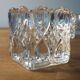 4 bougeoirs en verre ciselé